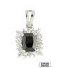 Rectangular shaped Black Pendant in Sterling Silver