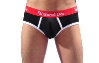 Korean version of Pure black Lycra cotton with a white line men&#039;s briefs underwear