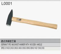 German type machinist hammer with wooden handle