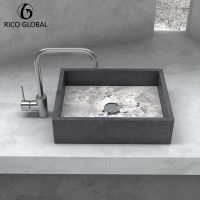 Durable Natural Stone Splicing Wall-Mounted Basin with Waterproof Finish