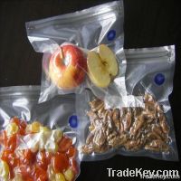 zipper vacuum food bag with air valve