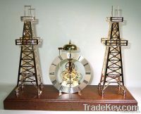 2 PIECES BRASS DERRICK WITH GOLD