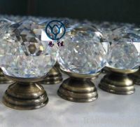 glass handle, crystal knobs