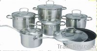 12pcs stainless steel cookware set /frypan saucepan casserole