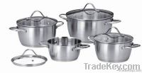 8pcs stainless steel cookware set  casserole with ceramic or noo-stick