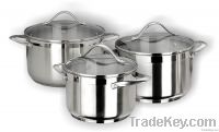 6pcs stainless steel cookware set  casserole with ceramic or noo-stick