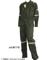 Hot selling 100%cotton Fire retardant coverall with FR reflective tape