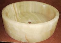 White Onyx Round Sink With Flat Bottom. Dimensions:16