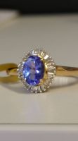 Tanzanite and Diamond Gold Ring