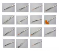 Professional LED Gel Nail Art Brushes of 15pcs kit