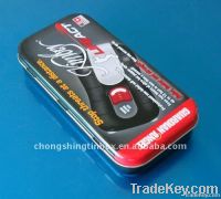 Metal custom window hinged pencil tin box