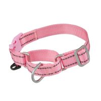 Reflective Martingale Collar for Dogs with Quick Snap Buckle Anti-Pull Nylon Safe Slip Collars for Easy Walking Pink Medium