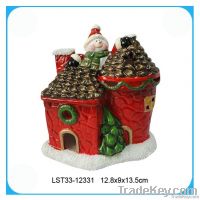 Ceramic christmas house candle holder