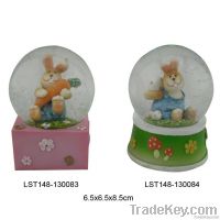 2013 new design easter rabbit snow globe