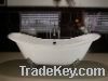 Cast iron clawfoot enamel bathtub