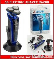 Electric shaver, 3D wet and dry electric razor, plus nose hair trimmer, r