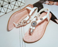 Ladies Fashion Flat Sandals shoes for summer with high quality PU with good price 