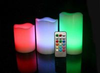 Set 3 Led Flameless Pillar Candle led candle lighting with remote