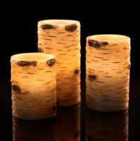 Flameless Candles With The effect Of Birch Bark