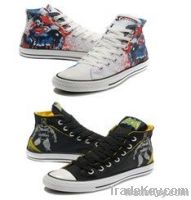 convas high top balck/white shoes