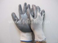 White nylon with grey nitrile glove