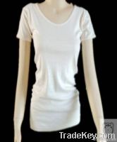 white blank round neck cotton t-shirt