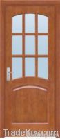 PVC door with glass grip