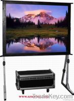 Fast folding projector screen with front and rear projection