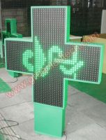 3D Green Color LED Pharmacy Cross Sign 1200x1200