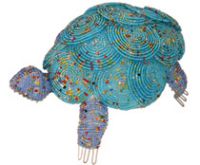 Beaded Tortoise Sculpture