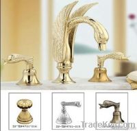 Modern Gold Swan Brass Basin Water Tap