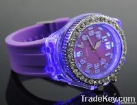 2013 Newest LED Flash Geneva watch with Crystal