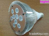 High Intensity LED Spotlight, 9W, E27, Aluminium housing