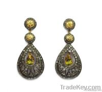 VICTORIAN CREATED STONE DROP EARRINGS