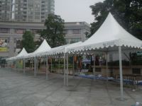 Pagoda tent with aluminium profile and PVC polyster textile, 3x3m, 4x4