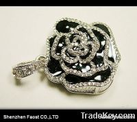 rose jewelry diamond usb flash drives necklace