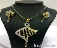 zircon diamond studded indian jewelry pendant