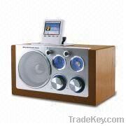 AM/FM Wooden Radio with Manual Tuning, Single Speaker Telescopic Anten