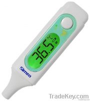 Baby thermometer with large illuminated display and diagnostic LED