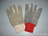 Cotton glove with pvc dots