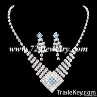 Hot Sale Alloy Rhinestone Jewelry Fashon Necklace Earrigns Set, 50 Set