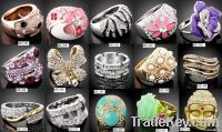 Christmas Acrylic Alloy Rings