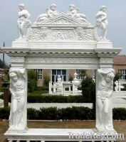 Marble and granite fireplace