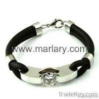 Stainless Steel with Leather Bracelet