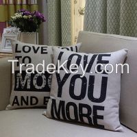 Linen cotton digital print screen print cushion cover for home and living bed room decoration