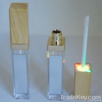 LED lipgloss containers cap with wooden grain