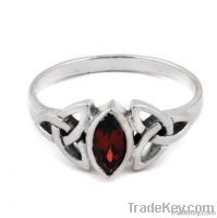 Ruby Celtic Knot Bracelet in Steel