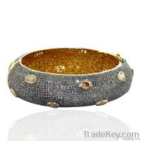 Pave Diamond 14k Gold Bangle Jewelry