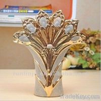 Ceramic Gold rich flower vase wholesale