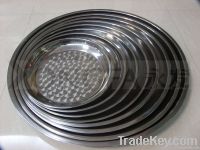 round tray, plate, stainless steel dish